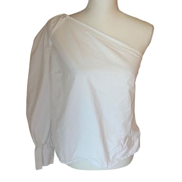 Derek Lam Collective White Elodie One Shoulder Blouse Size Small - Picture 4 of 8